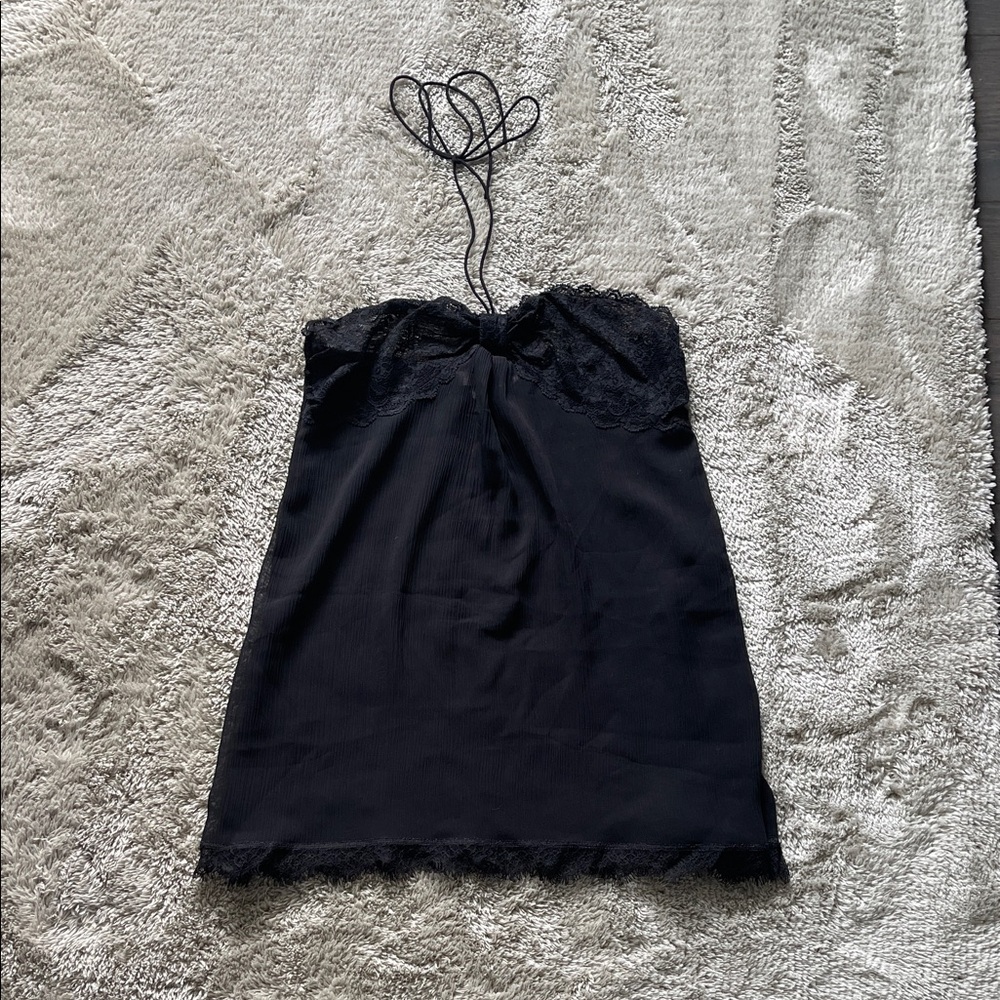Black Lace Trim Mini lingerie